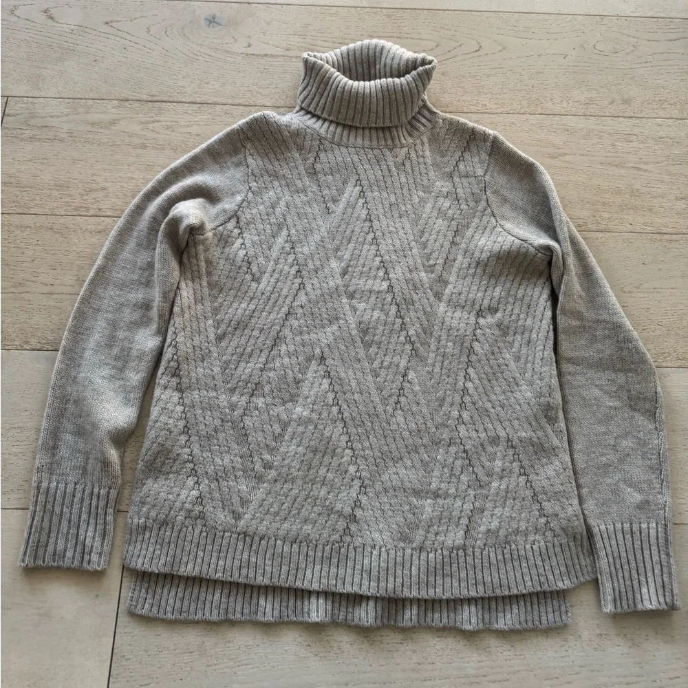 Vince Traveling Rib Turtleneck merino alpaca camel Large almondine